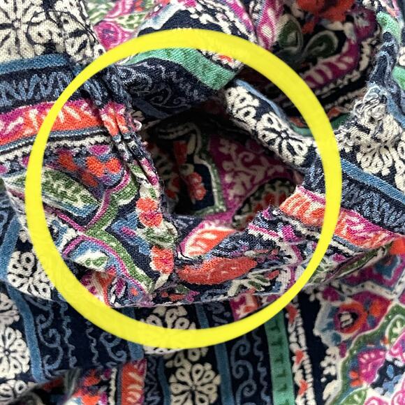 Angie Boho Tank Top Women Small S Blue Pink Oversized Flowy Sleeveless FLAW - Picture 8 of 9